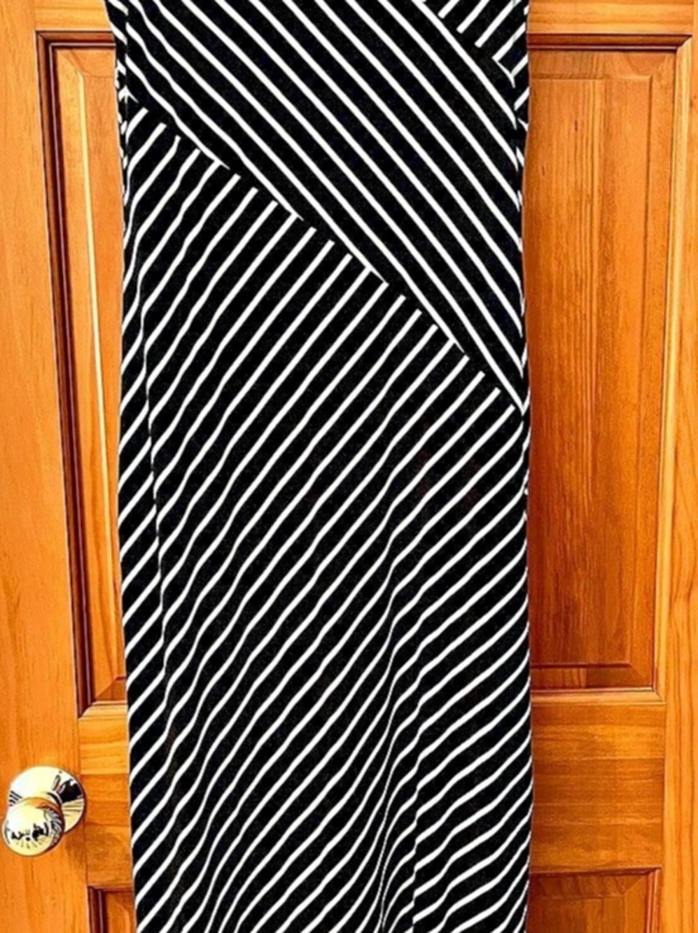 Hailey Lyn Striped Maxi Dress in Black & White Size Medium NWT